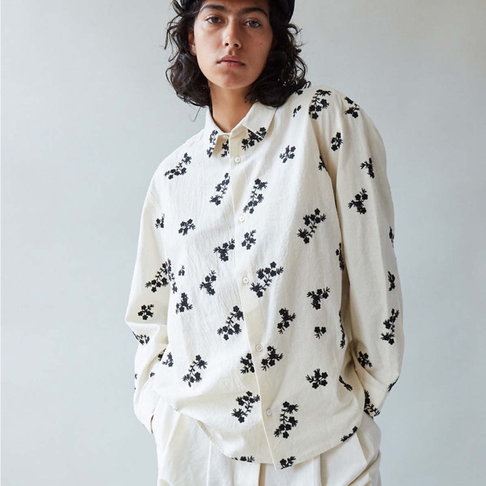 Caron Callahan Alice Floral Shirt in Natural/Black